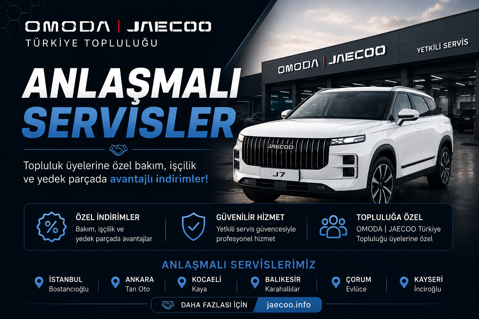 OMODA | JAECOO Türkiye Topluluğu Anlaşmalı Yetkili Servisler